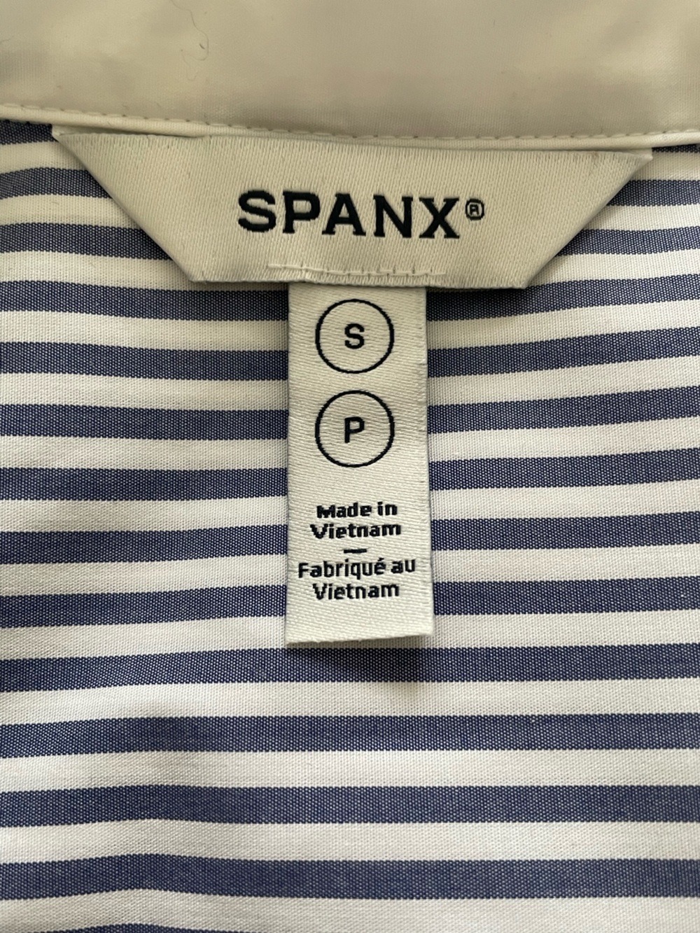 NEW SPANX Blue White Striped Wrap Shirt Dress Long Sleeve Stretch Cotton, Size S - Picture 8 of 14